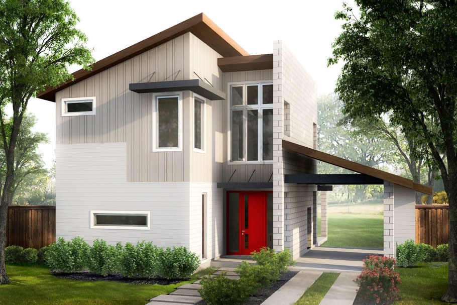 Дом 40 кв метров с односкатной крышей