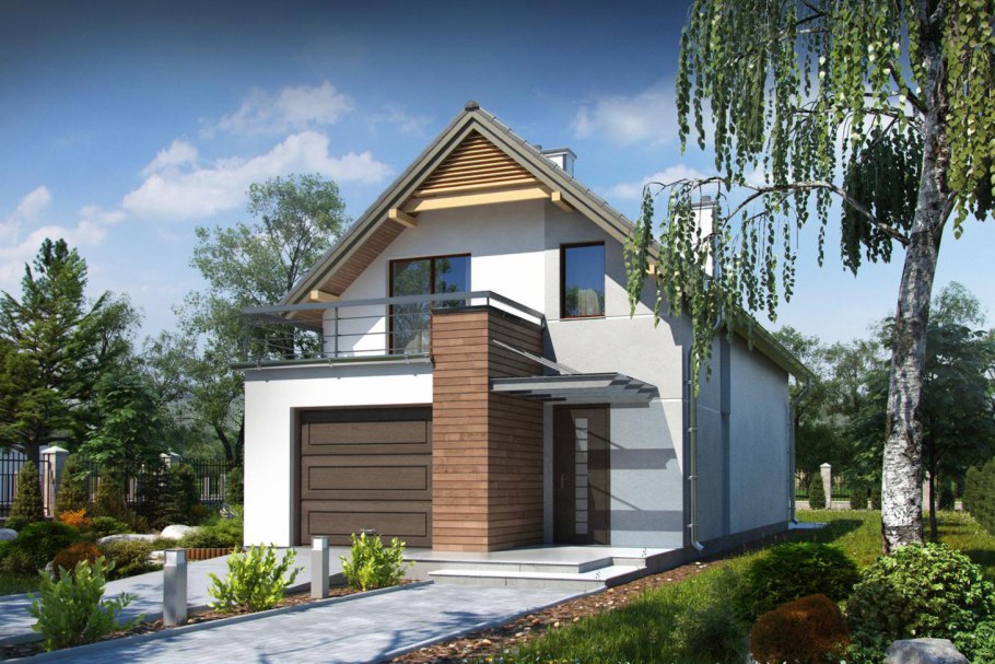 Компактный двухэтажный дом с гаражом