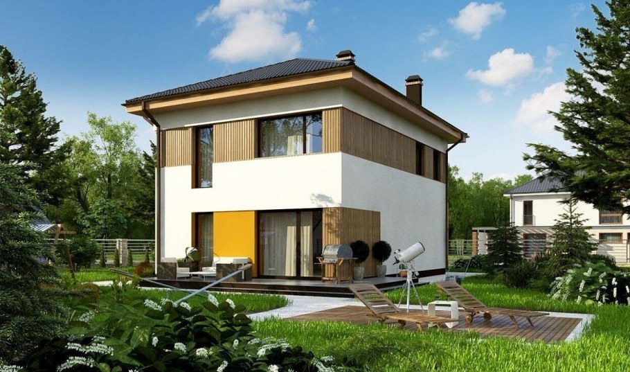 Дом 150 кв м 2 этажа с односкатной крышей