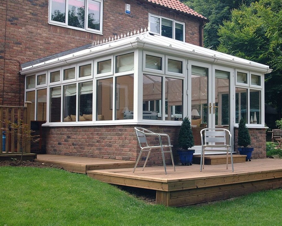 Застекленная терраса пристроенная к дому