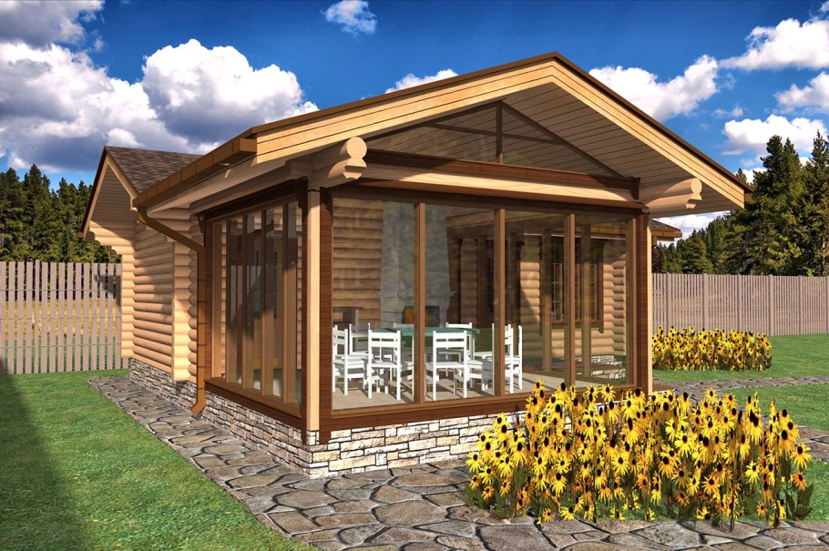 Баня с верандой под одной крышей 6на5