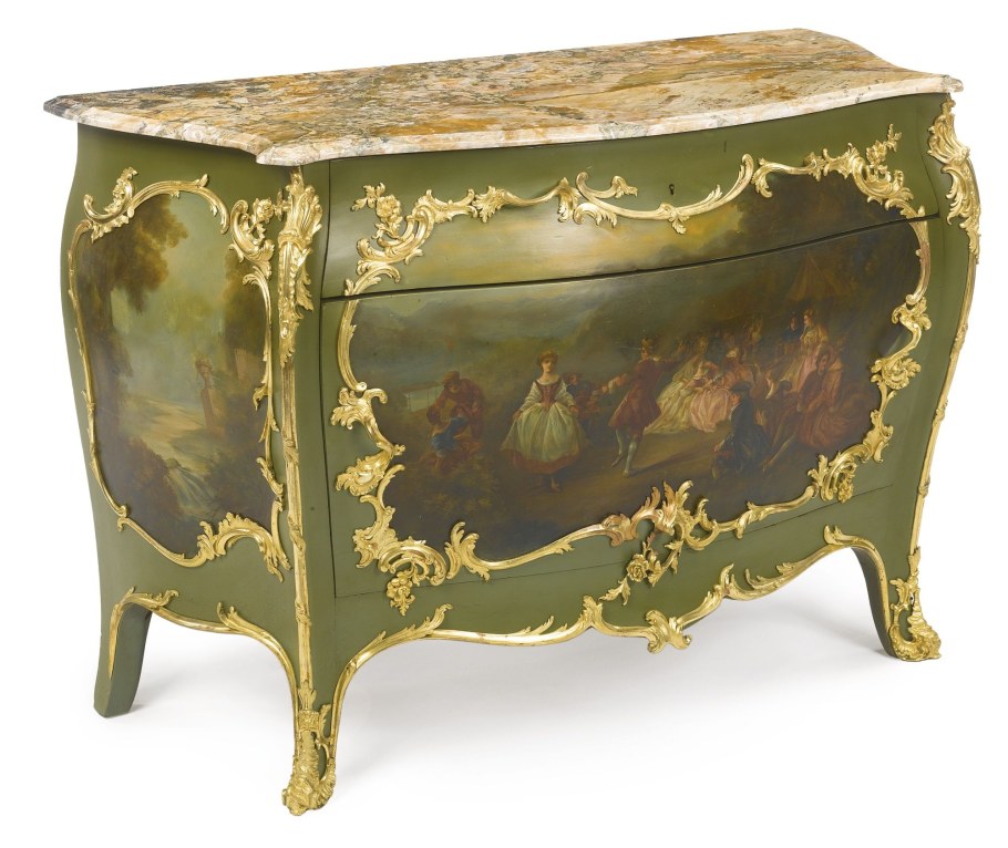 Антикварный комод в стиле Louis XV Vernis Martin