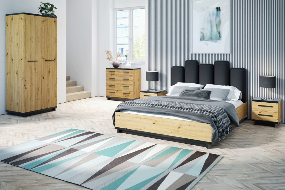 Кровать Доминика 1.6 дуб Артисан шампань