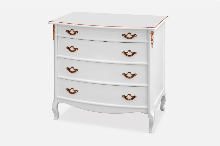 Белый комод из массива берёзы