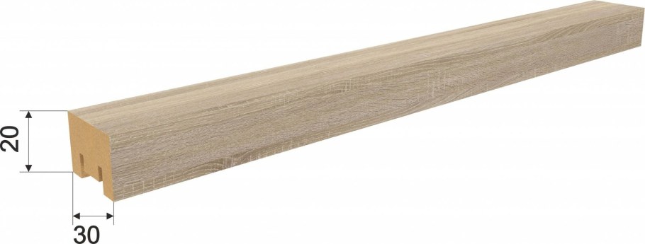 Интерьерная рейка МДФ Милана дуб сонома 2750х30х20 мм