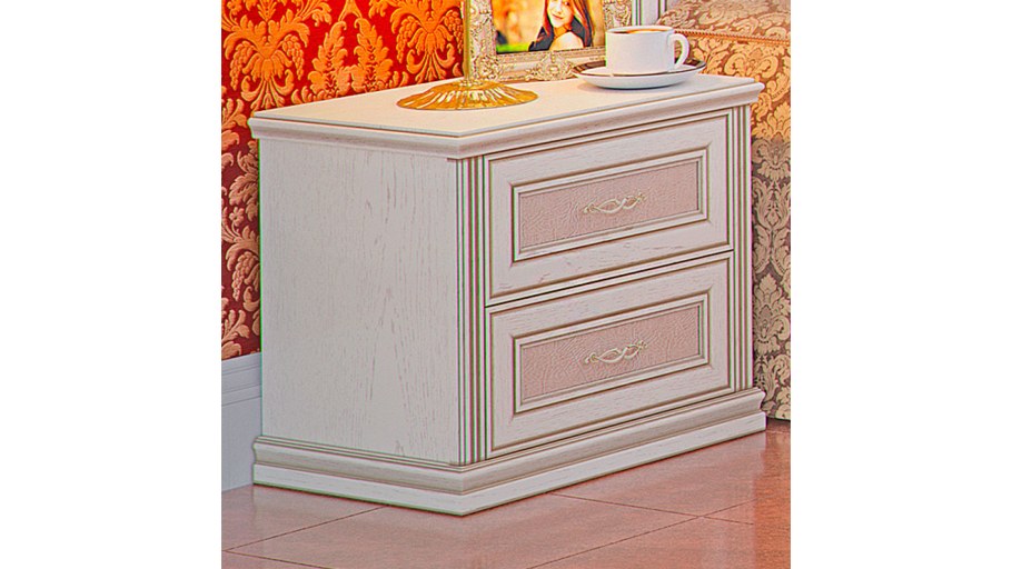 Венето спальня тумба прикроватная (дуб Леонардо (патина золото))