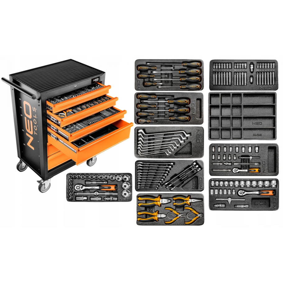 Neo 84-228 Neo Tools тележка для инструмента, 2 выдвижных ящиков 84-228