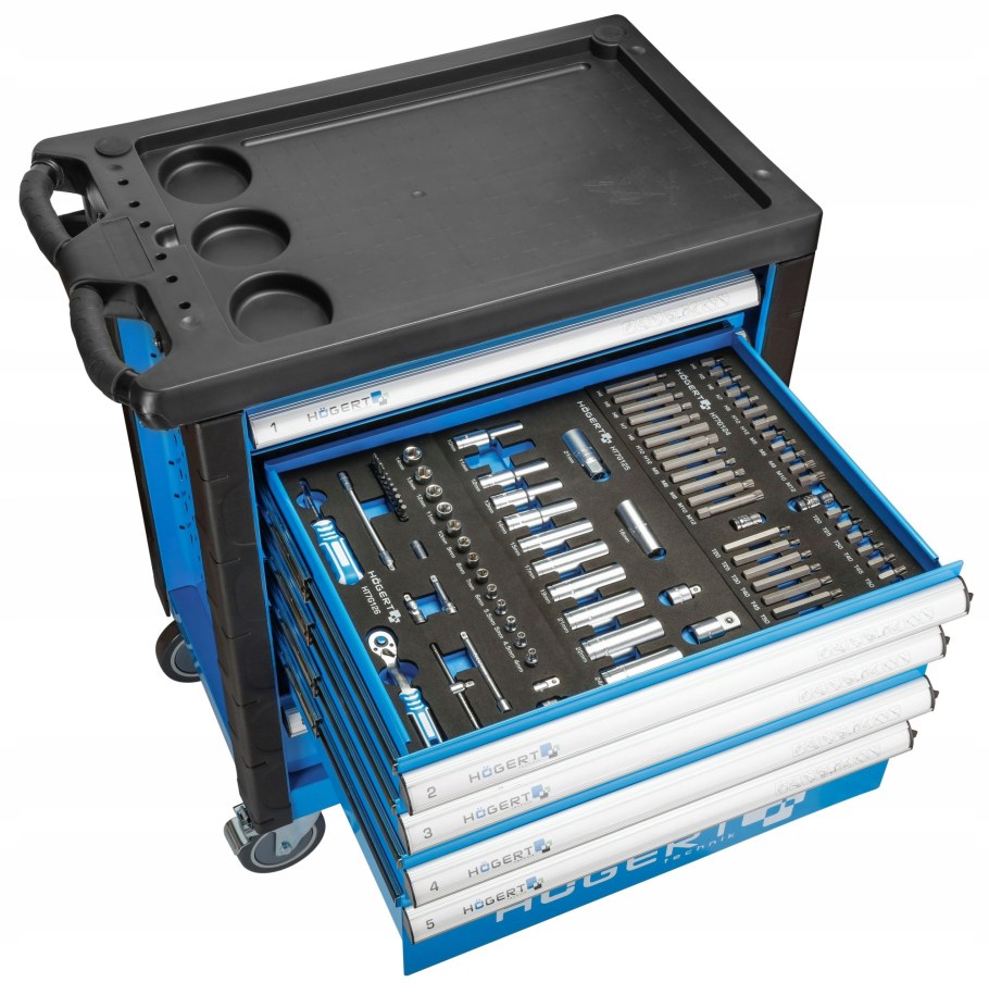 Тележка инструментальная c 214 элем. Hoegert ht7g056