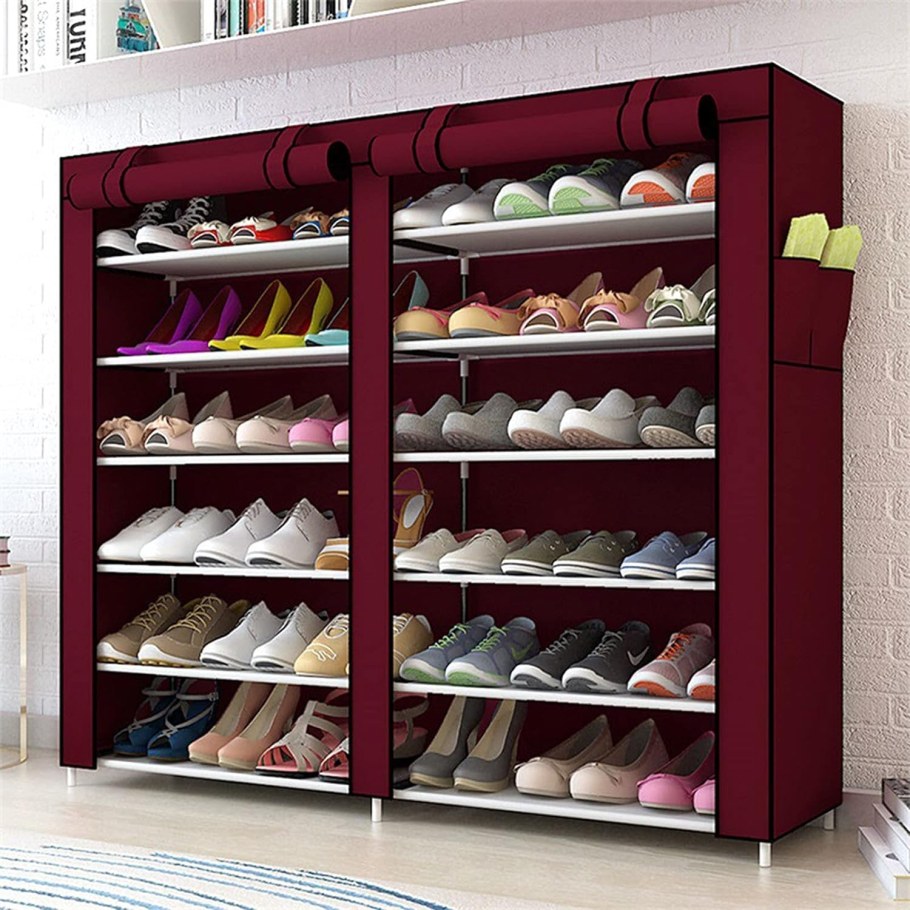 Полка для обуви Shoe Cabinet layer Shoe Rack (4 полки, бежевый)