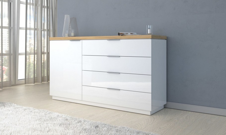Комод Нексус белый глянец