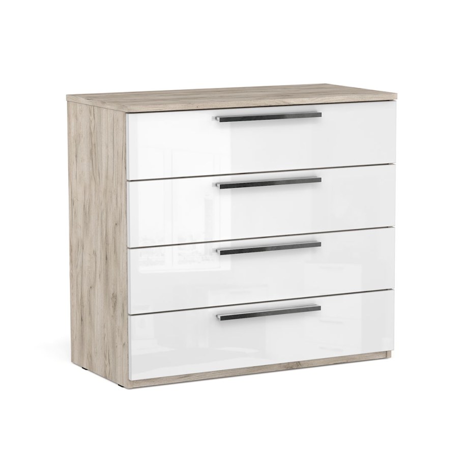 Спальня Napoli (крафт серый/белый глянец) Napoli-KS-01-DKSB