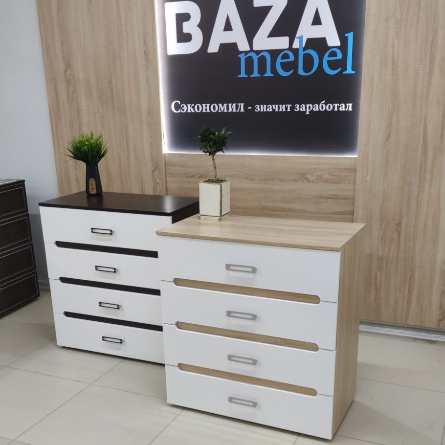 Комод Ким белый глянец сонома