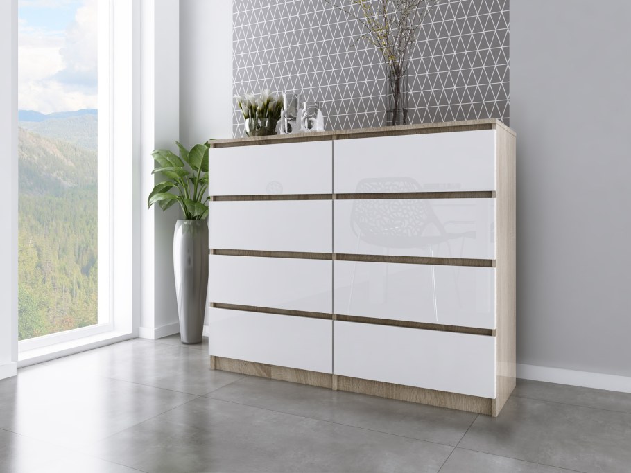 Комоды Вентал белый глянец 120