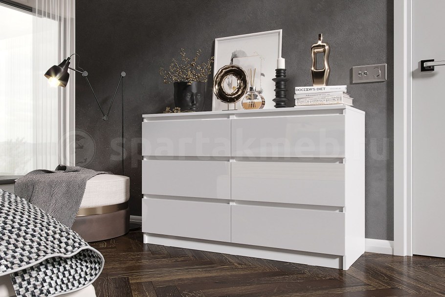 Комод Челси белый глянец миф