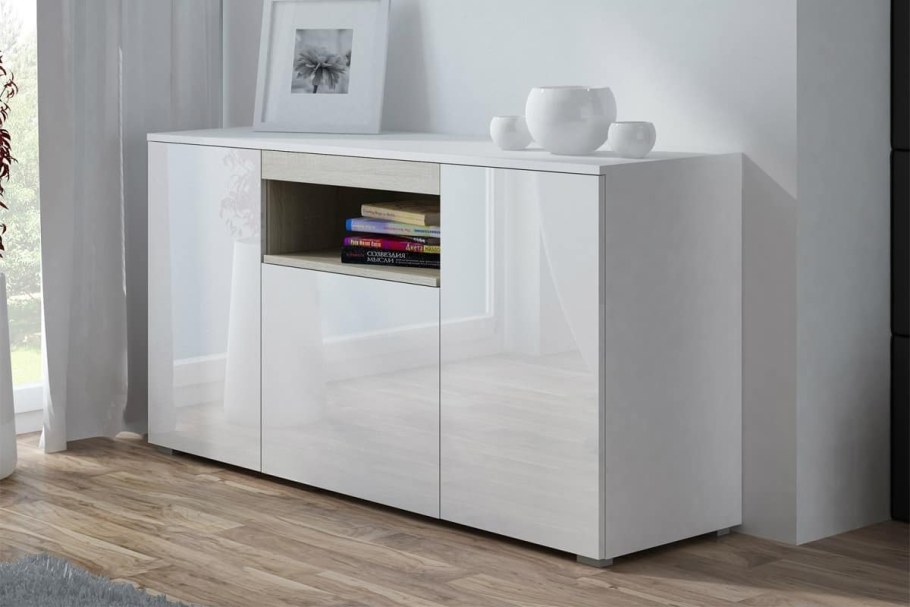 Комод Пайн белый глянец