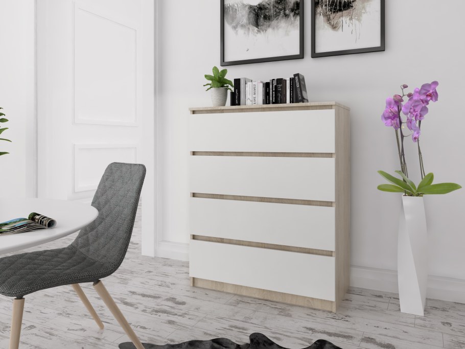 Комод Глосс белый / белый глянец