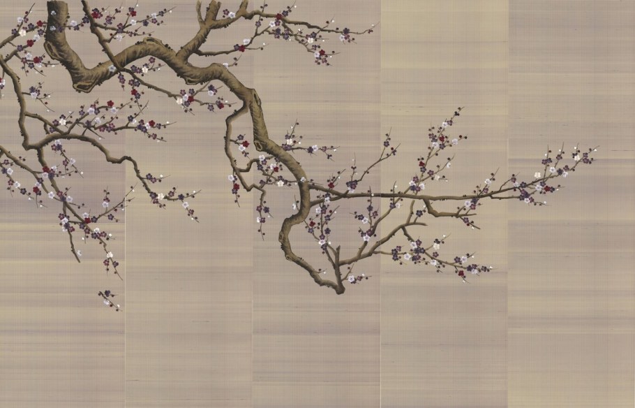 Ветки в японском стиле на стене