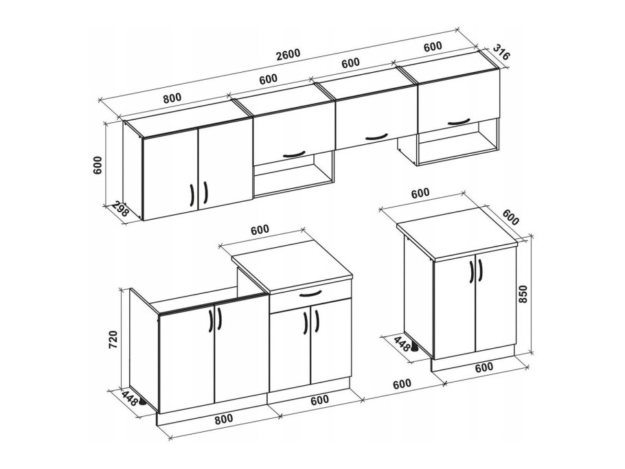 Стандартные Размеры кухонных шкафов ширина