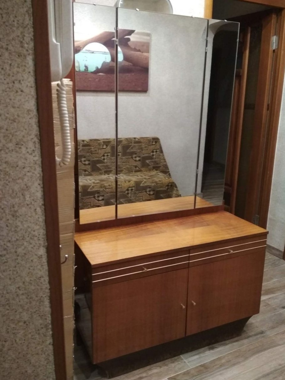 Старый трельяж с зеркалом переделка