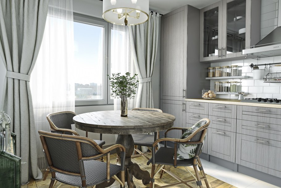 Кухня Дакота в комплекте со столом интерьер