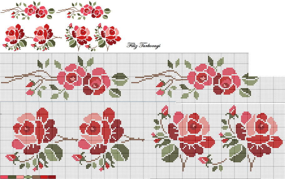 Вышивка крестом розочки в стиле шебби Шик
