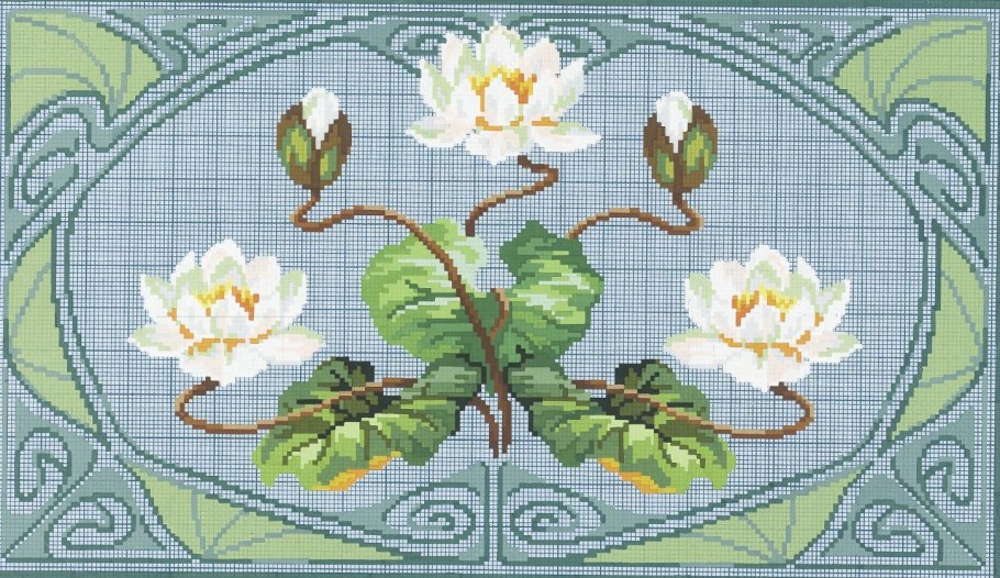 Узор вышивка кувшинки