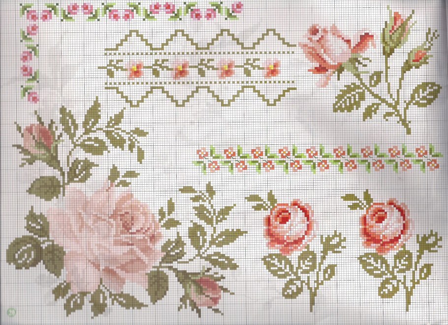 Вышивка в стиле шебби Шик схемы