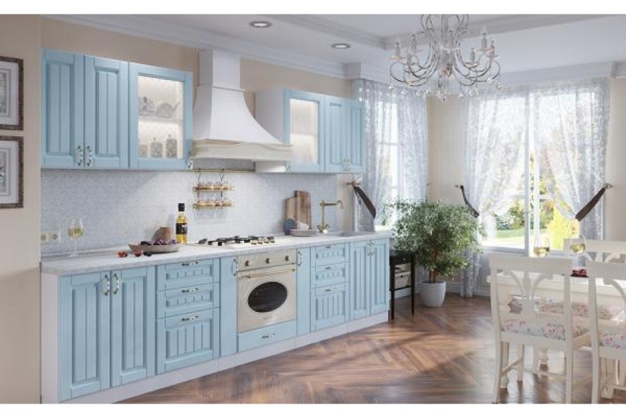Кухня Прованс голубой Сурская мебель