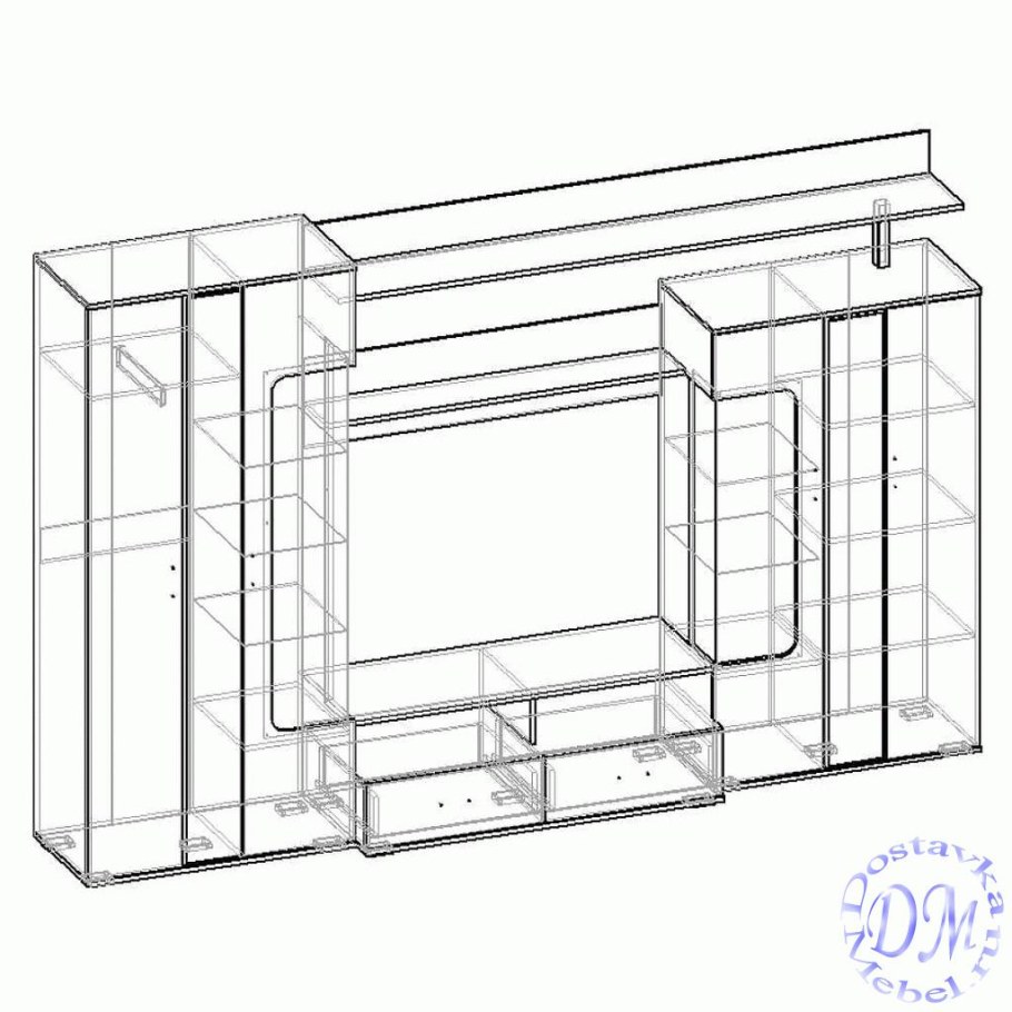 Стенка Соренто 2 венге/белый глянец