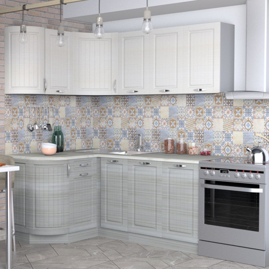 Кухня Прованс Сандал серый Сандал белый