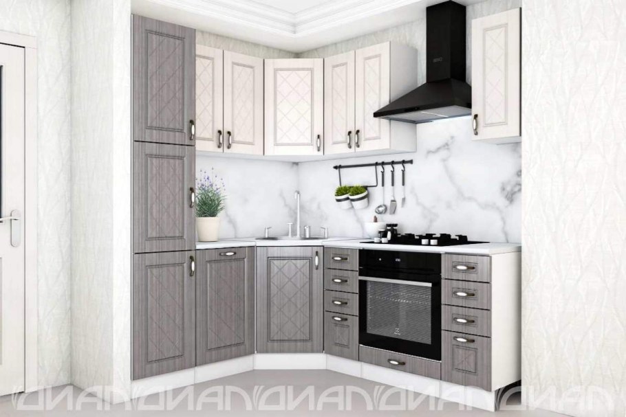 Кухня ромб Сандал белый