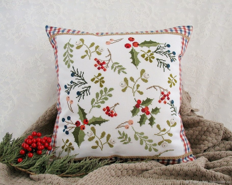 Вышивка наволочки на подушки