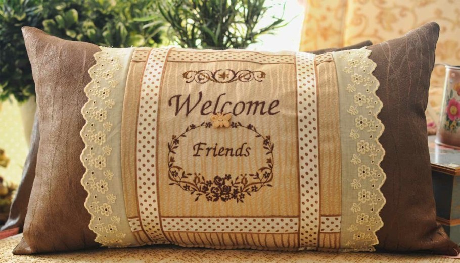 Декоративная наволочка на большую подушку