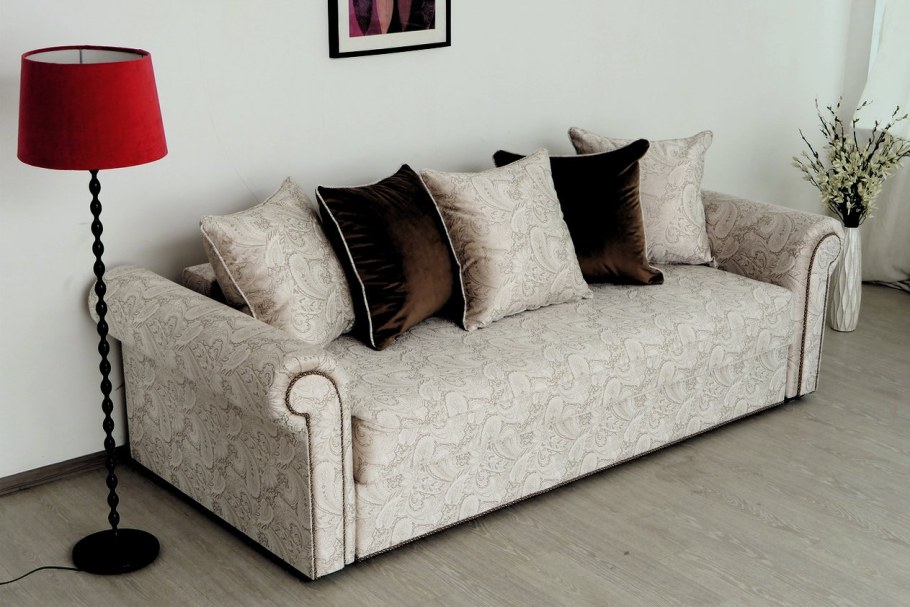 Риваль диван-кровать, Манхэттен (велюр Сенс 02) (1 кат.) С подушками 2 кат