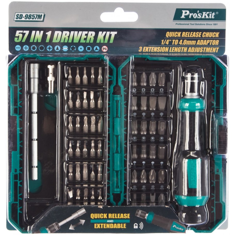 Отвертка с набором бит Tundra 7 предметов, 160 мм 2296292