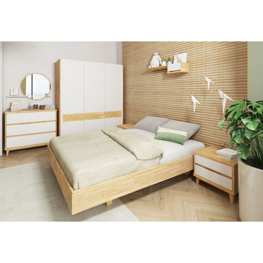 Кровать Wallstreet 180х200 бело-коричневого цвета