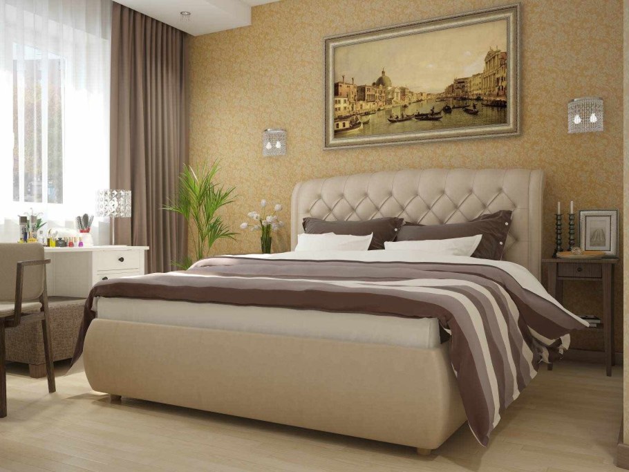 Спальня в цвете капучино