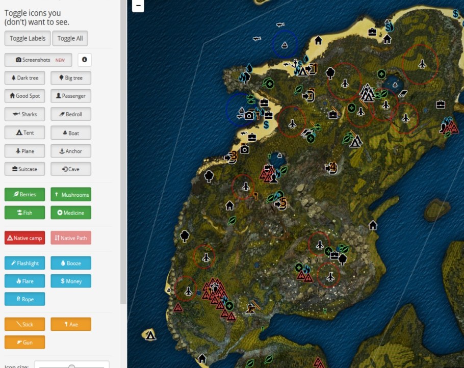 Зе Форест карта острова