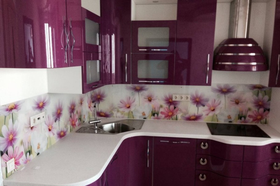 Фартук для сиреневой кухни