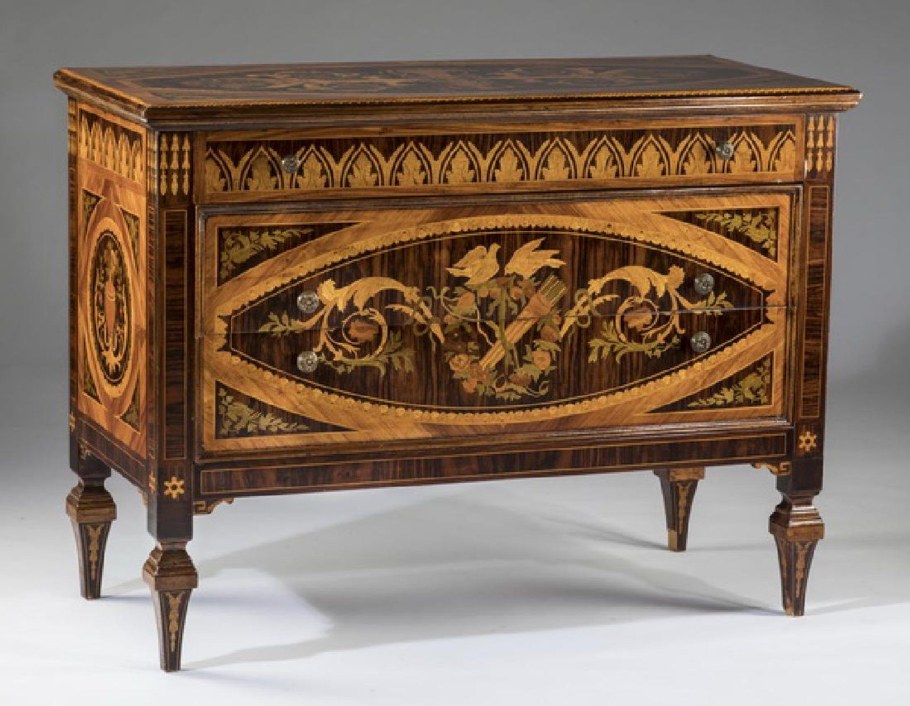 Комод Маркетри бронза