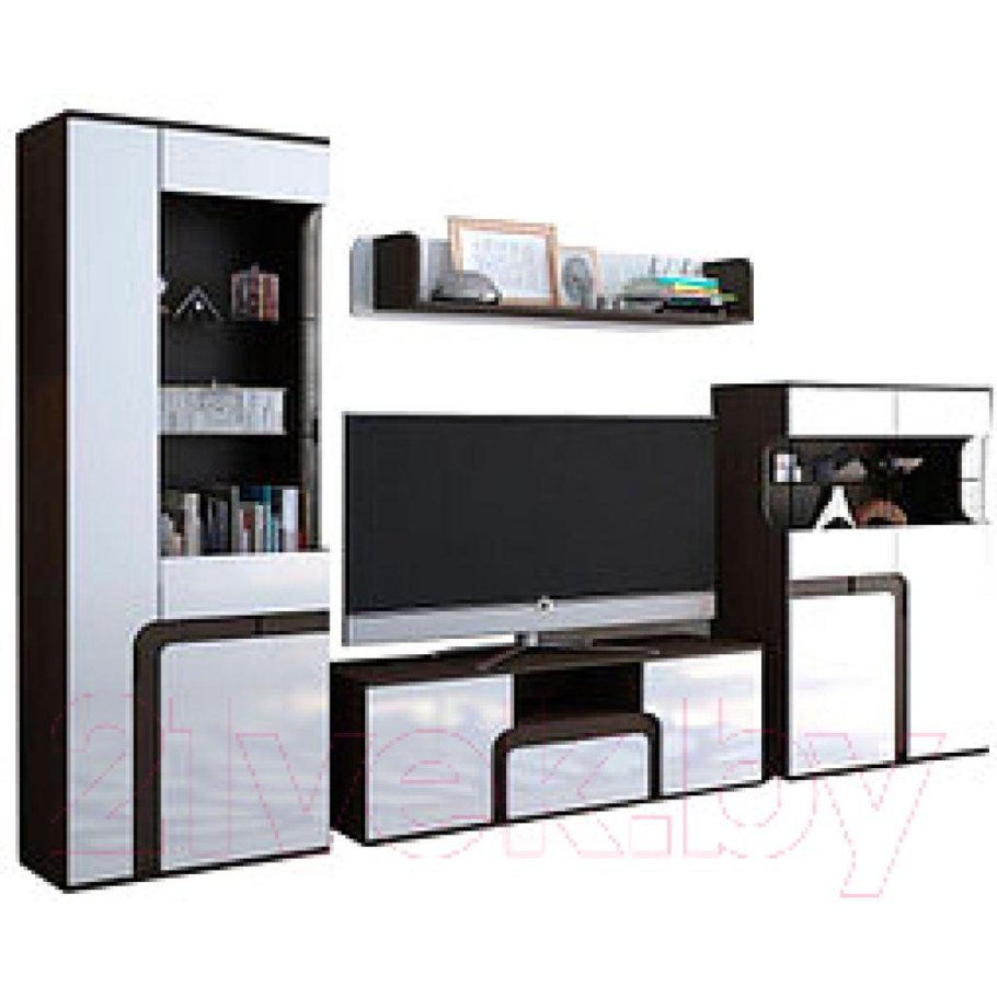 Гостиная стенка Марсель венге/белый глянец Горизонт