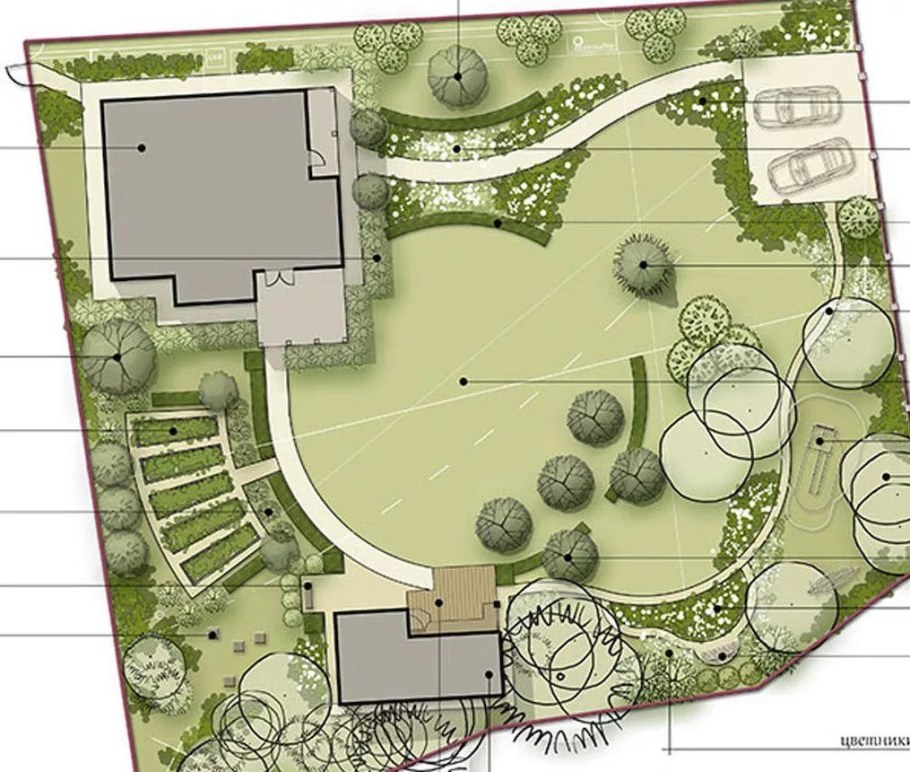 Генплан участка архикад