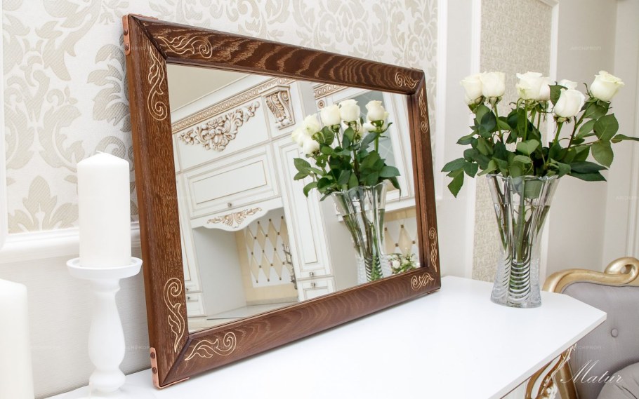 Как собрать зеркало в фрезерованной деревянной раме