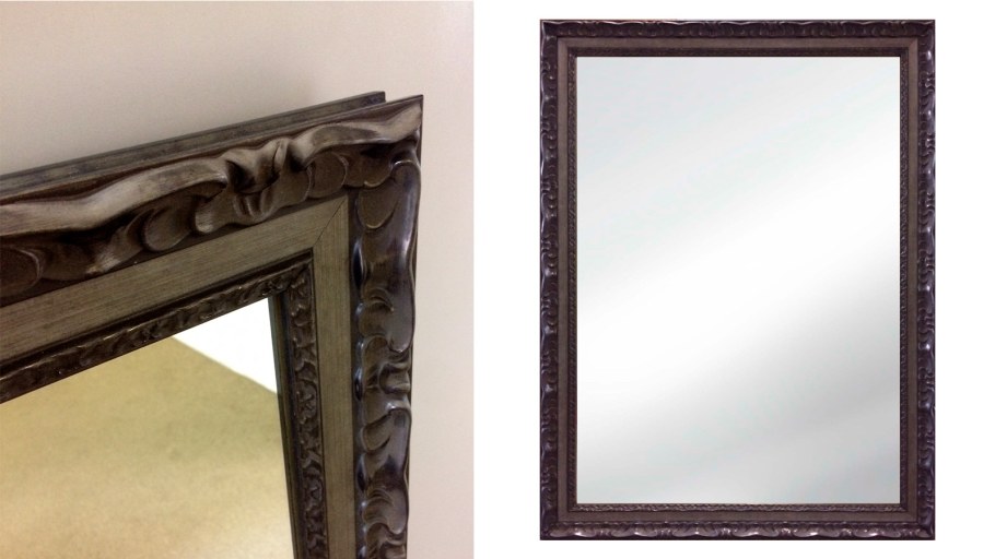 Черная резная квадратная зеркальная рама