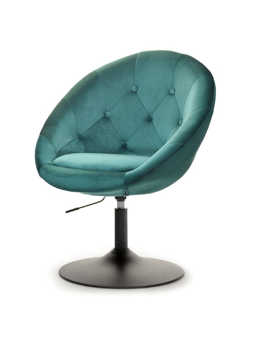 Вращающийся стул стеганый яйцо l3 темно-синий Велор