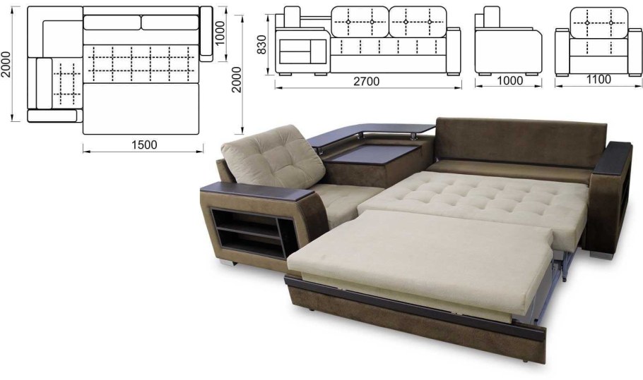Диван Глория h миханизм трансформации выкатной +Дельфин