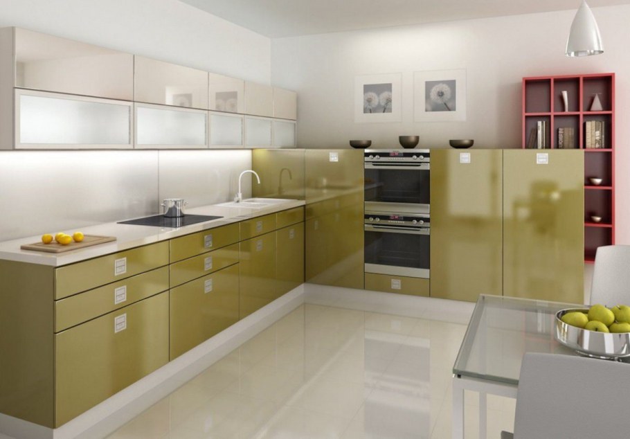 Кухня в оливковых тонах