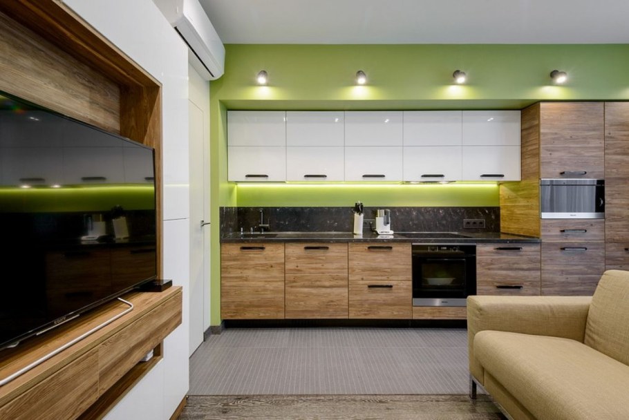 Кухня с фасадами Cleaf