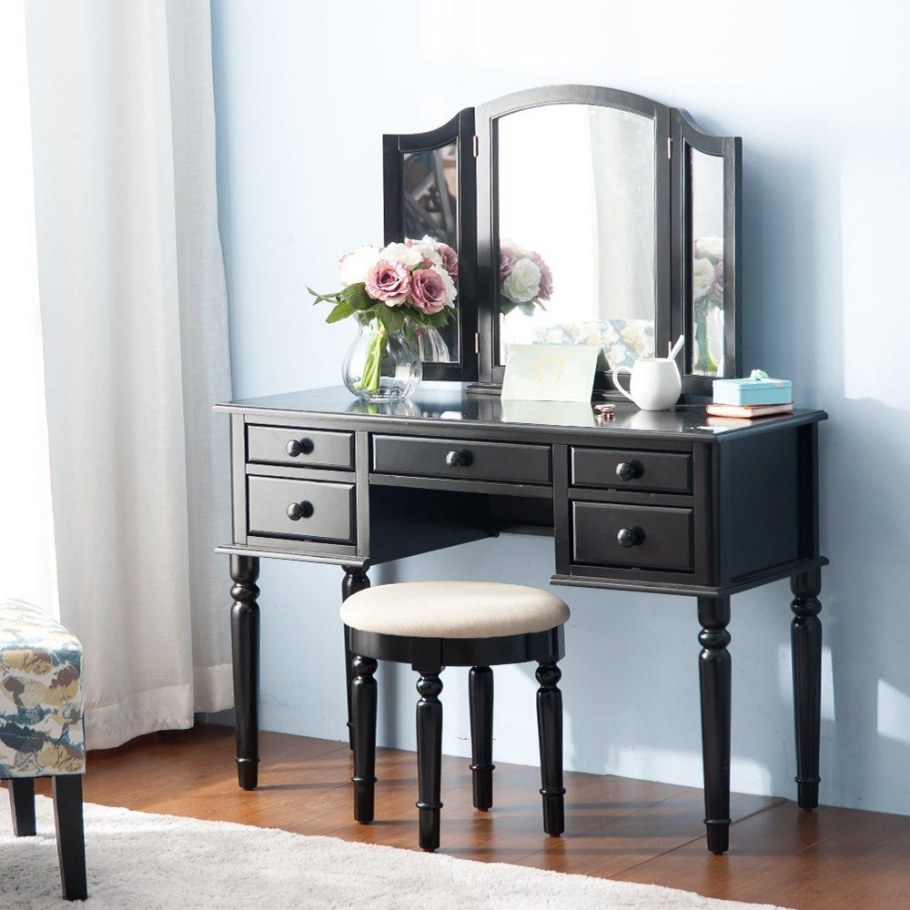 Туалетный столик с трельяжем Blues черный