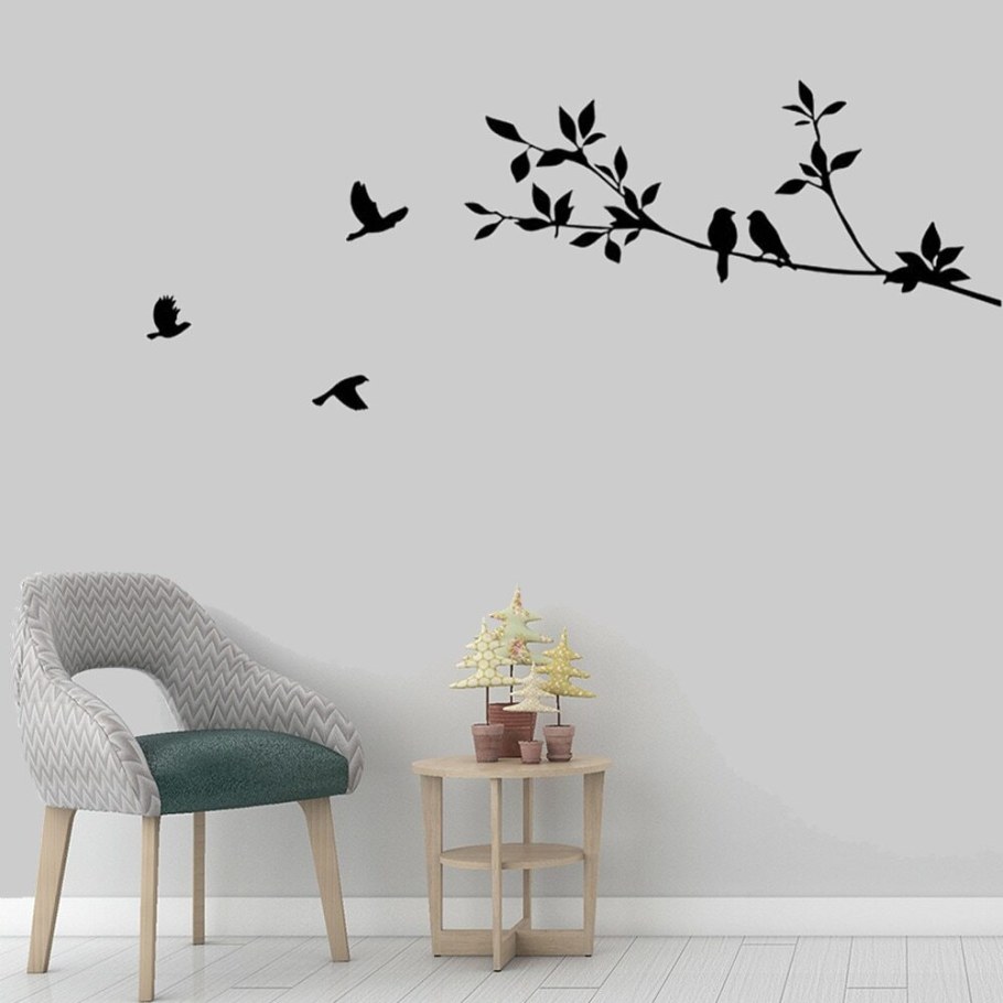 Декор стен дерево с птичками